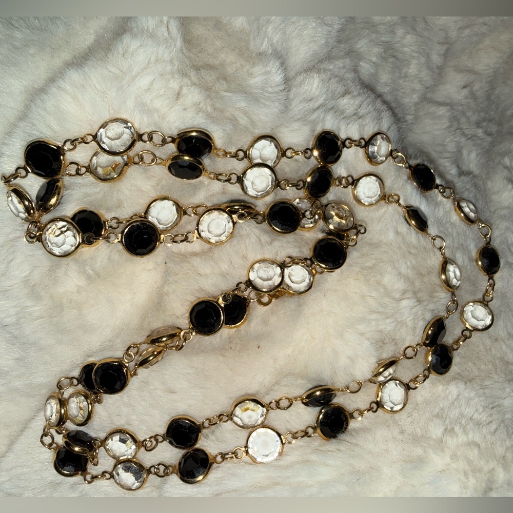 Vintage Swarovski Black and Gold Necklace - Picture 10 of 14